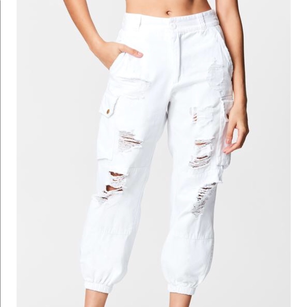 LF white Carmar denim cargos